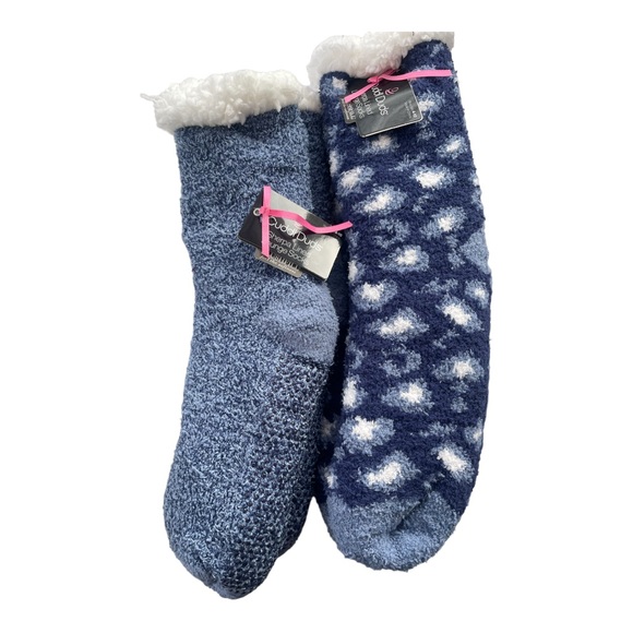 Cuddl Duds Accessories - Cuddl Duds Sherpa Cozy Lined Socks Set of 2 Blue NWT